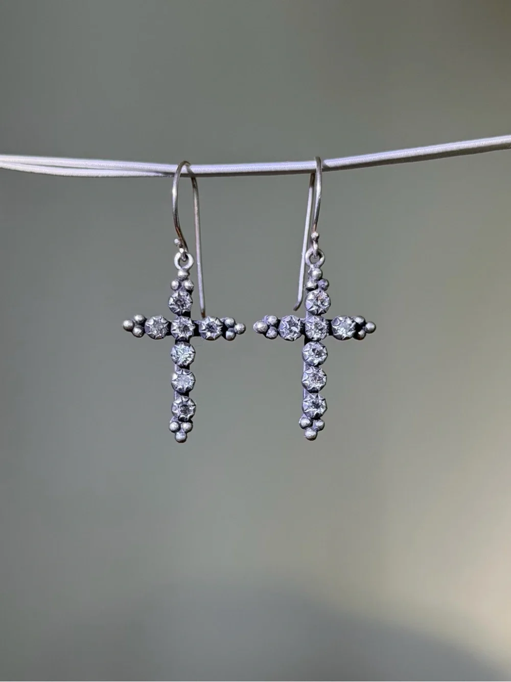 Virgins Saints & Angels Madonna Cross Hook Earrings - Picture 2 of 5